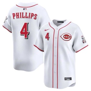 White #4 Reds Brandon Phillips Embroidery Men Jerseys 764997-644