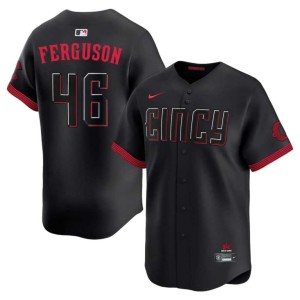 City Connect The Red Stockings #46 Black Caleb Ferguson Official Men Jersey 634750-225