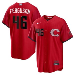 City Connect #46 Men The Red Stockings Caleb Ferguson Red Limited Jerseys 312951-251