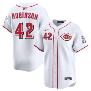White Jackie Robinson Reds #42 Men's Authentic Jerseys 100933-963