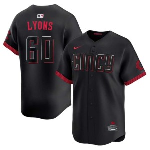 City Connect Men's Black MLB Jared Lyons #60 CIN Reds Jerseys 613891-728