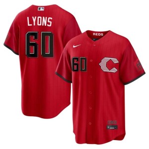 City Connect Official #60 Jared Lyons Red Mens Cincinnati Jerseys 292346-434