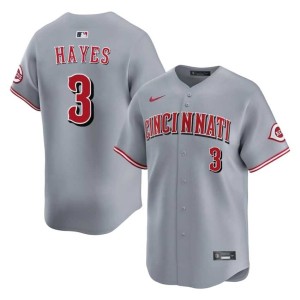 #3 Mens Gray Ke'Bryan Hayes Official Redlegs Jerseys 357936-277