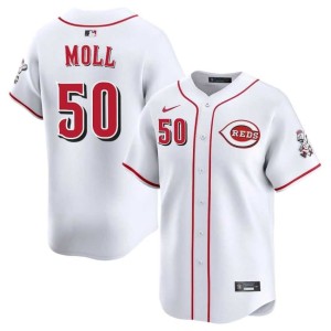 2026 Men's Cincinnati Reds White #50 Sam Moll Jerseys 989351-899