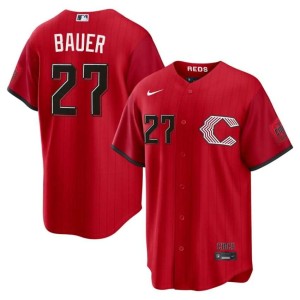 City Connect Men Trevor Bauer #27 Red Red Scare Official Jerseys 963670-847
