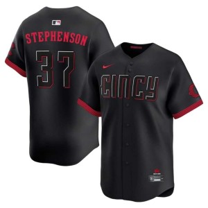 City Connect Embroidery Red Stockings #37 Mens Tyler Stephenson Black Jersey 878960-635