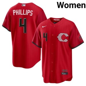 City Connect #4 Stitched Women Brandon Phillips The Red Stockings Red Jerseys 637797-537