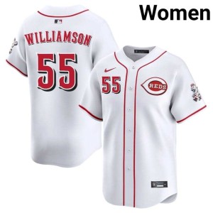 Women's #55 Brandon Williamson Replica Red Stockings White Jersey 788928-613