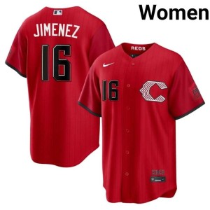 City Connect #16 Red Hansel Jimenez 2026 Cincinnati Reds Women Jersey 197333-512