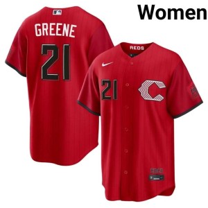 City Connect Women's Game #21 Hunter Greene Red Cincinnati Reds Jersey 633511-973