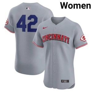 Gray Women Popular #42 Reds Jackie Robinson Day Jerseys 940356-166