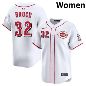 Authentic #32 White Women CIN Reds Jay Bruce Jersey 753297-289
