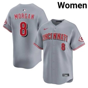 The Redlegs Official Gray Womens #8 Joe Morgan Jerseys 432080-943