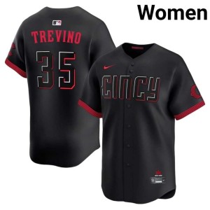 City Connect Player Women Cincinnati Black Jose Trevino #35 Jerseys 506842-792
