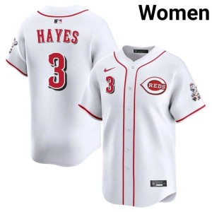 #3 Authentic Red Stockings Ke'Bryan Hayes Womens White Jersey 186468-586