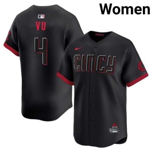 City Connect Popular Cincinnati Reds Kien Vu Womens #4 Black Jerseys 301233-149