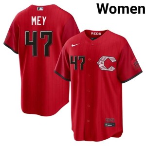 City Connect Womens Luis Mey #47 Authentic Red CIN Reds Jersey 199592-608
