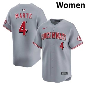 Gray #4 CIN Reds Embroidery Noelvi Marte Womens Jersey 429324-255