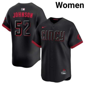 City Connect Women Red Stockings Pierce Johnson Black Player #52 Jersey 777670-592