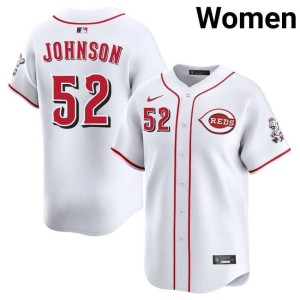 Women's Cincinnati Reds White #52 Embroidery Pierce Johnson Jerseys 357241-112