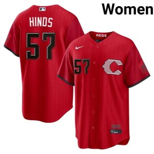 City Connect #57 Rece Hinds MLB Red Red Scare Womens Jerseys 624639-725