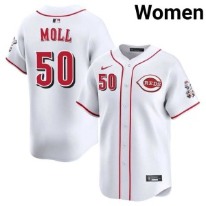 White Stitched Women's Cincinnati Reds #50 Sam Moll Jersey 132981-212
