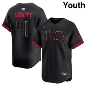 City Connect Andrew Abbott Reds 2026 Black #41 Youth Jersey 956621-209