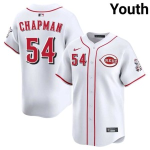 Youth White Aroldis Chapman Red Stockings MLB #54 Jerseys 665153-690