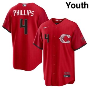 City Connect Youth Redlegs Brandon Phillips #4 Red Player Jersey 426498-625