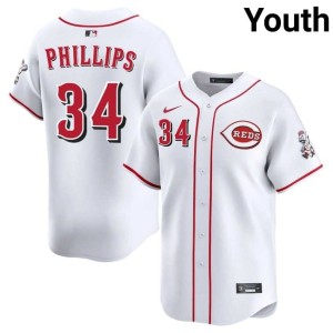CIN White Connor Phillips Youth #34 Replica Jerseys 273225-840