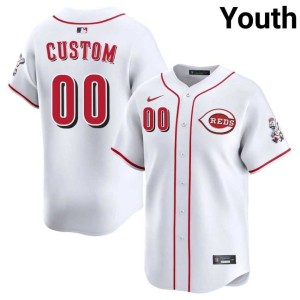 Custom Youth White CIN Reds #00 2026 Jersey 385865-120