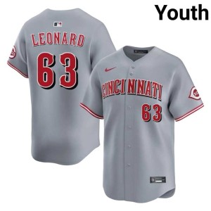 #63 Cincinnati Replica Youth Gray Dayne Leonard Jerseys 503081-722