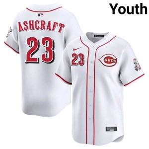 2026-27 Graham Ashcraft Youth #23 CIN Reds White Jerseys 840050-381