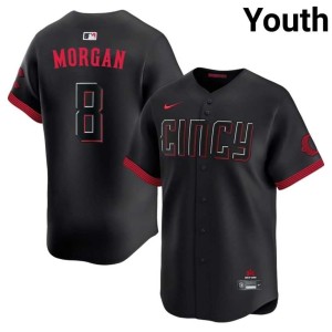 City Connect Youth Joe Morgan New Redlegs #8 Black Jerseys 798799-121