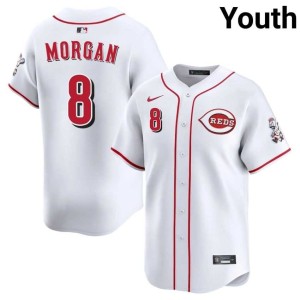 Youth Joe Morgan Replica #8 CIN White Jerseys 981085-480