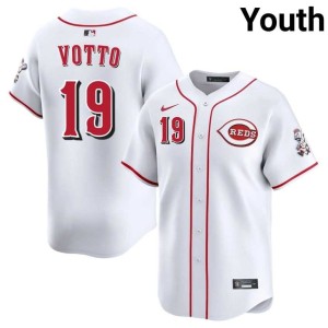 Redlegs Joey Votto #19 White Youth MLB Jerseys 894533-385