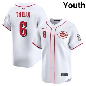 Youth Red Stockings #6 Jonathan India White Embroidery Jersey 449359-786
