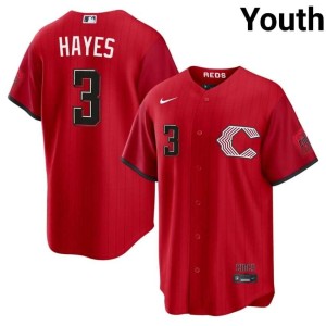 City Connect Red Popular Youth Ke'Bryan Hayes #3 Red Stockings Jersey 450089-686