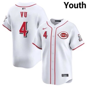 2026 White #4 Kien Vu CIN Youth Jersey 562350-140