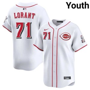 Embroidery Cincinnati Reds Nestor Lorant #71 White Youth Jerseys 589986-707