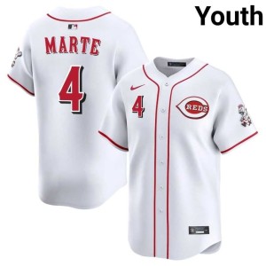 Noelvi Marte White Youth Red Stockings 2026 #4 Jersey 502980-605