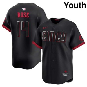 City Connect #14 Pete Rose CIN Youth 2026 Black Jerseys 807970-804