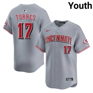 Player Youth CIN Gray #17 Rafhlmil Torres Jersey 286468-316