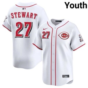 Youth Red Stockings #27 Sal Stewart Official White Jerseys 650724-113