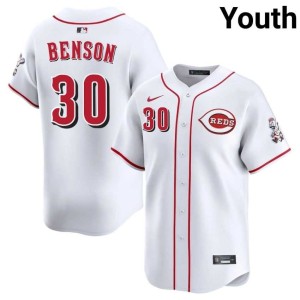 White Will Benson CIN Reds Youth #30 Replica Jersey 129490-699