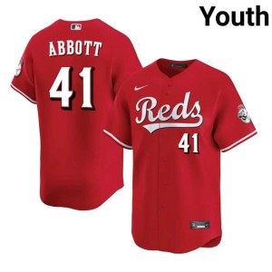 Youth Red Andrew Abbott #41 Limited The Red Stockings Jersey 233232-220